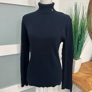 Lauren Ralph Lauren Navy Blue Ribbed Turtleneck SZ XLarge Preppy Old Money NWT